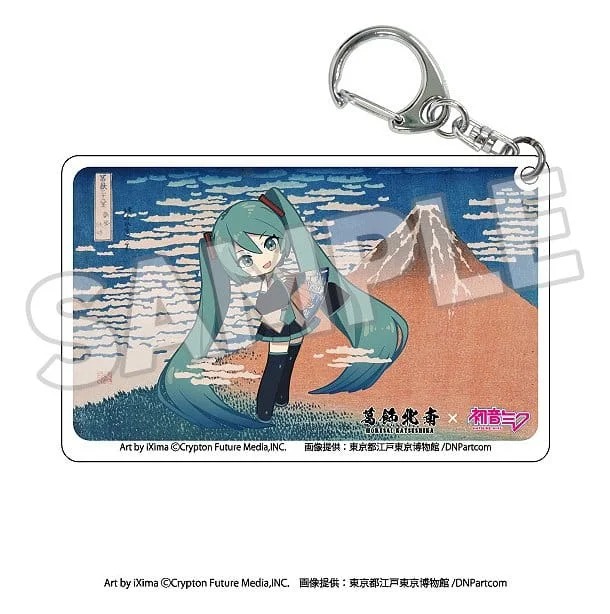 Katsushika Hokusai x Hatsune Miku Acrylic Keychains (7 cm x 8.5 cm) Blind Box - 1 Unidade Aleatória